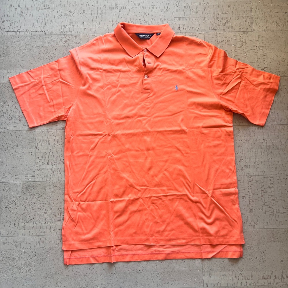 Polo Golf Ralph Lauren Polo Shirt Mens XL Orange Good Pima Cotton Short Sleeve